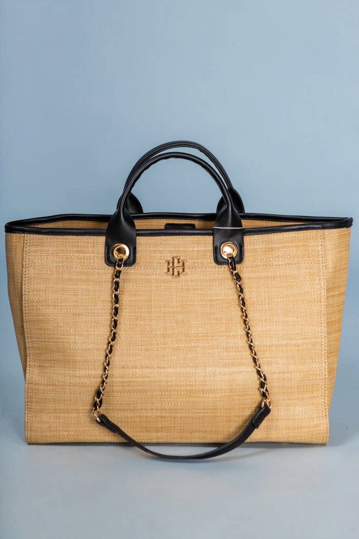 Caroline Hill - Melissa Tote Natural Black - bags - beige - handbags