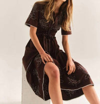 Cartolina Nantucket - Cara Dress - brown - clothing - cotton - blend
