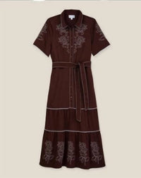 Cartolina Nantucket - Cara Dress - brown - clothing - cotton - blend
