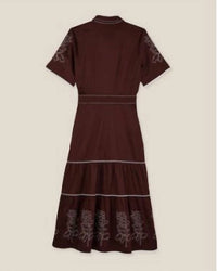 Cartolina Nantucket - Cara Dress - brown - clothing - cotton - blend