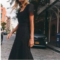 Cartolina Nantucket - Roberta Dress - black - clothing - cotton - blend