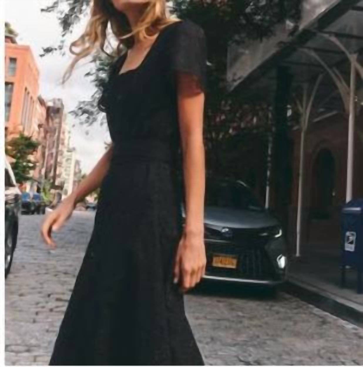 Cartolina Nantucket - Roberta Dress - black - clothing - cotton - blend