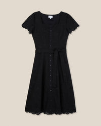 Cartolina Nantucket - Roberta Dress - black - clothing - cotton - blend