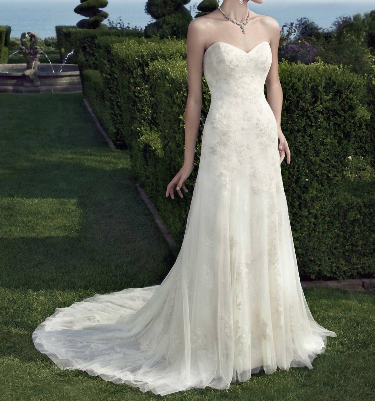 Casablanca - Lace Appliqué A-Line Gown