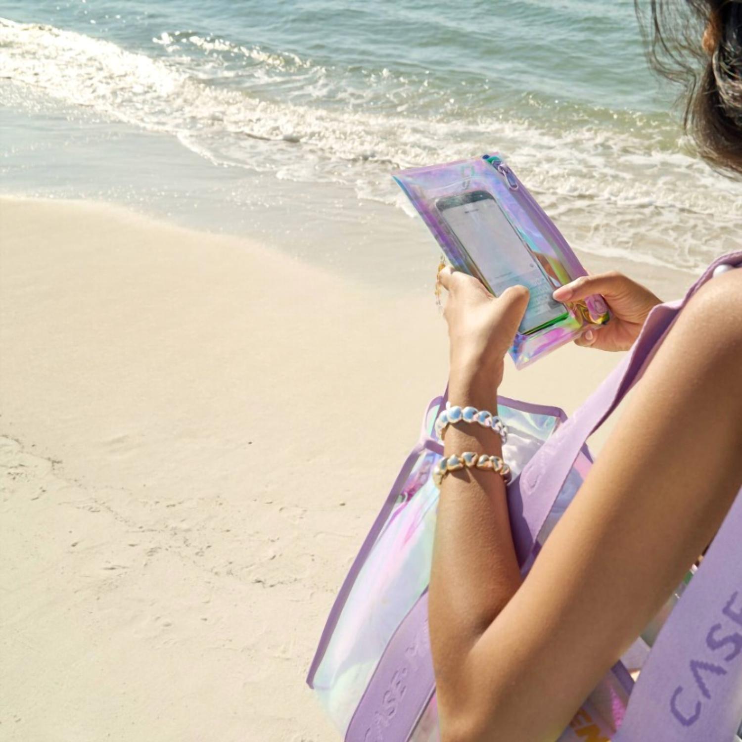 Case - Mate - Women's Beach Tote Bag With Phone Pouch - bags - handbags - purple