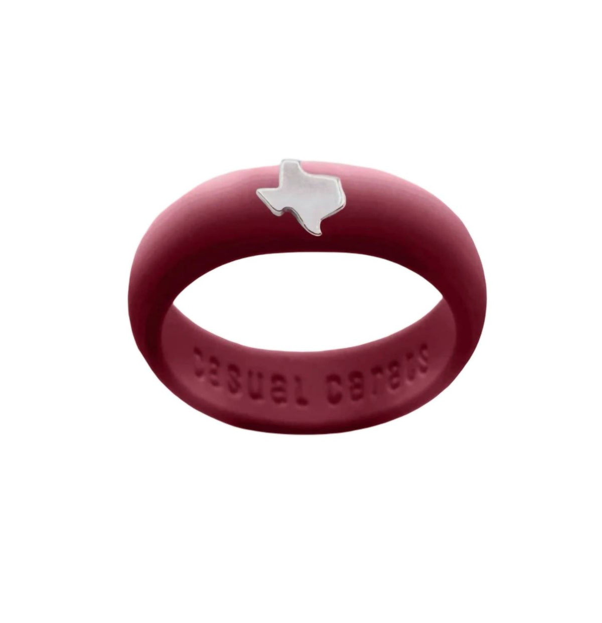 Casual Carats - Sterling Silver Texas Silicon Band Ring