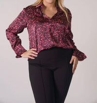 Catherine Gee - Daria French Cuff Silk Blouse - Plus Size