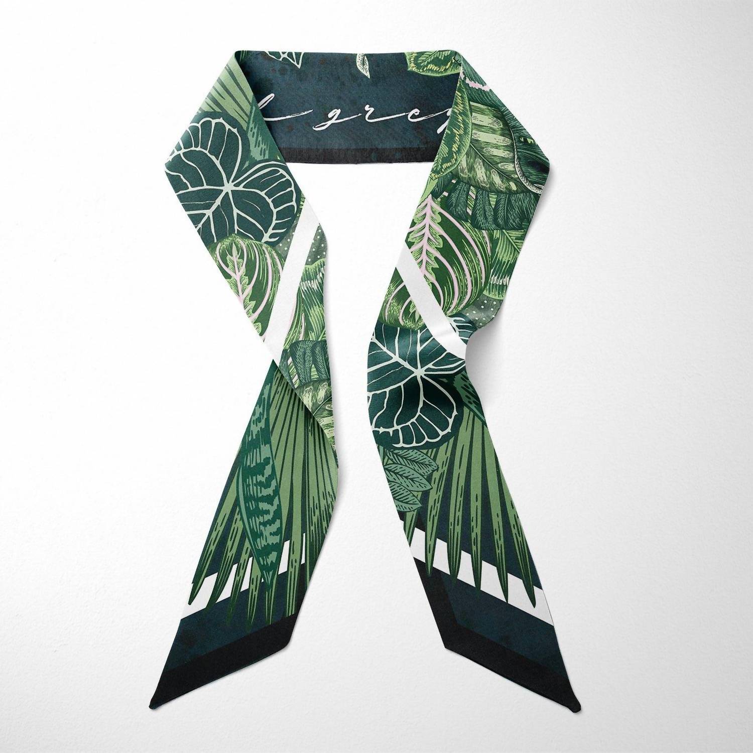 Cb Grey - Silk Mini Scarf - accessories - green - scarves