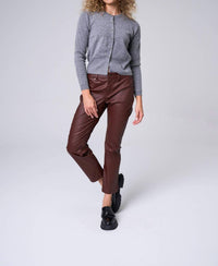 sneak peek Slim Straight Coated Jeans in berry - women's jeans - alternate view