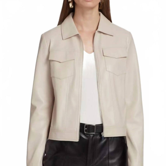 Elie Tahari - Vegan Leather Long Sleeve Jacket