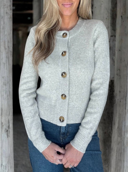 Minnie Rose - Women's Relaxed Crew Cardigan