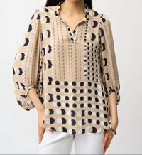 Joseph Ribkoff - Polka Dot Buttoned Tunic Top