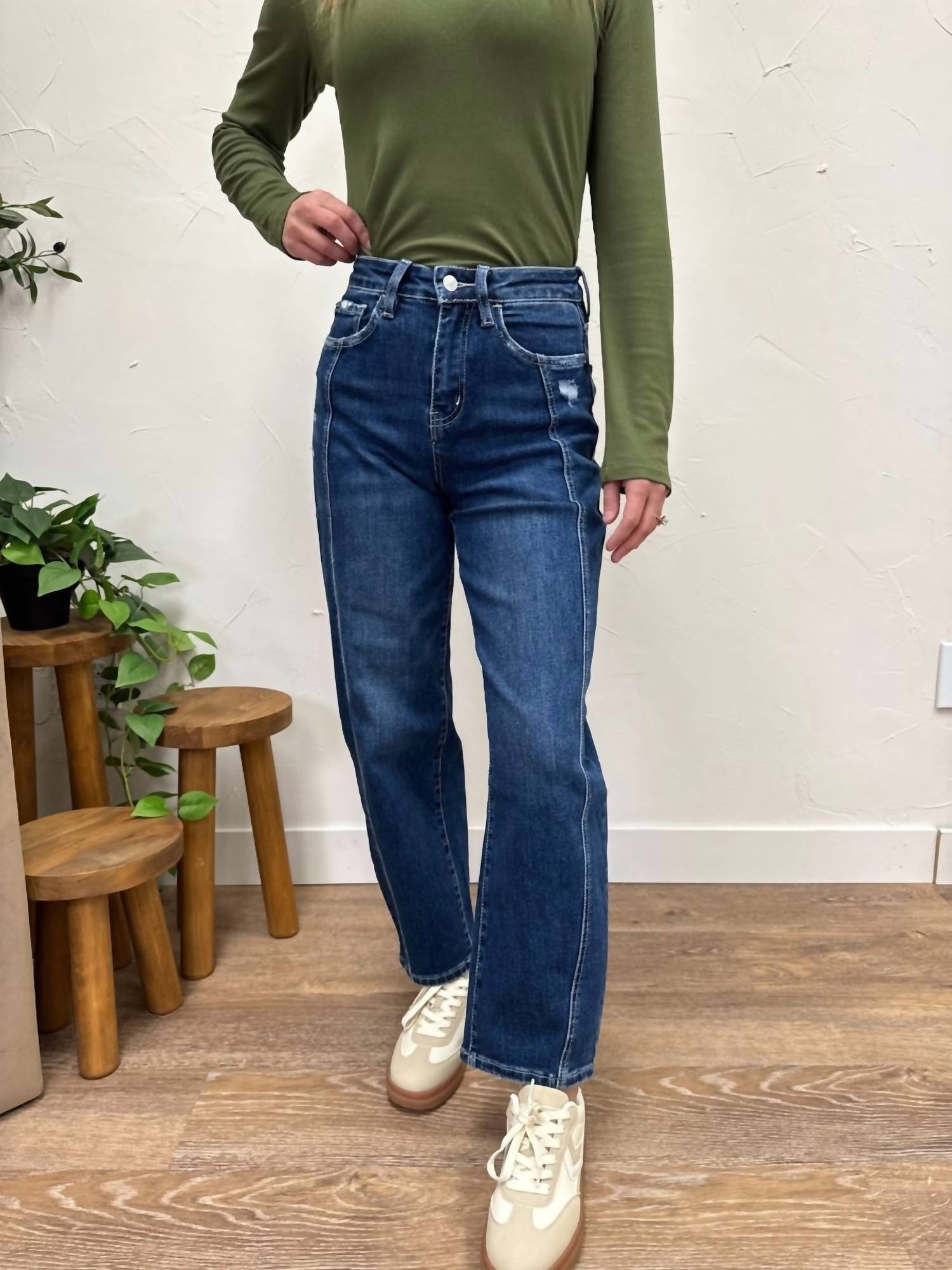 VERVET BY FLYING MONKEY High Rise Barrel Jeans in dark wash - women's jeans - view 6