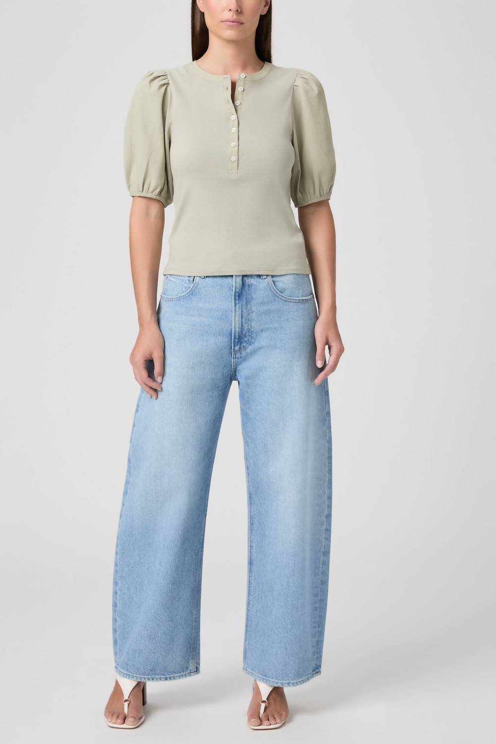 Paige Women's Brandy Top in sea mist - women's shirt - alternate view