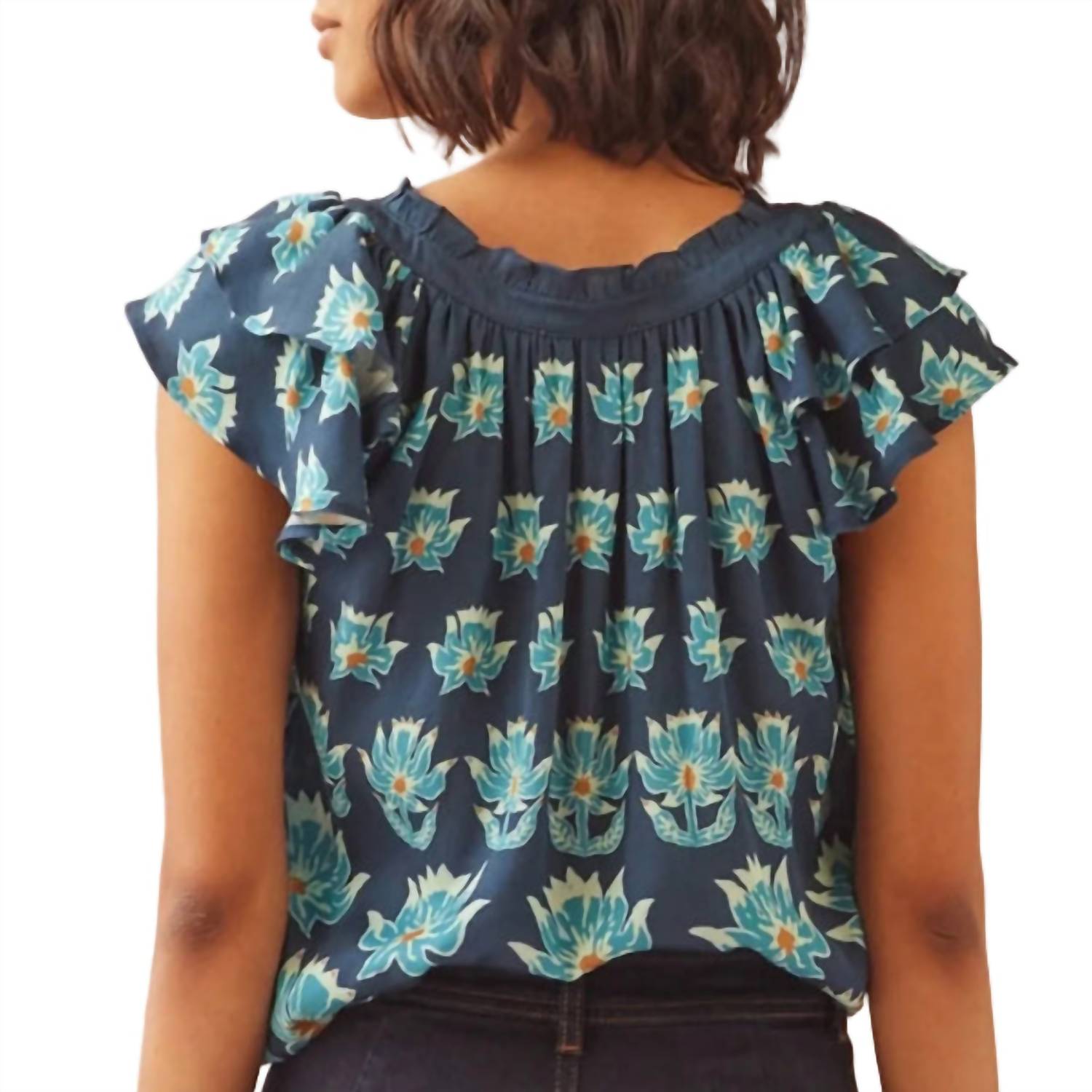 OMIKA Wilora Blouse in adya baltic - women's blouse - alternate view