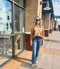 Panache Apparel Game Day Sweater in tan - women's sweater - alternate view