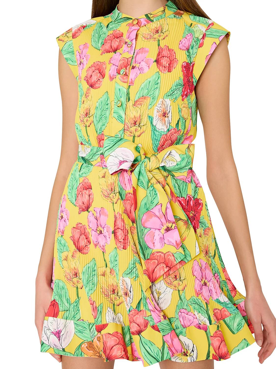 Milly - Joan Tulip Rosette Pleated Dress