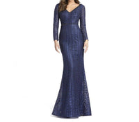 Mac Duggal - Long Sleeve Beaded Lace Trumpet Gown