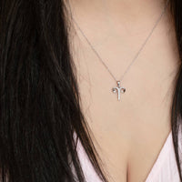 Silver Depot Aries Necklace With Sparkling Cubic Zirconia Stones in silver - women's jewelry - alternate view