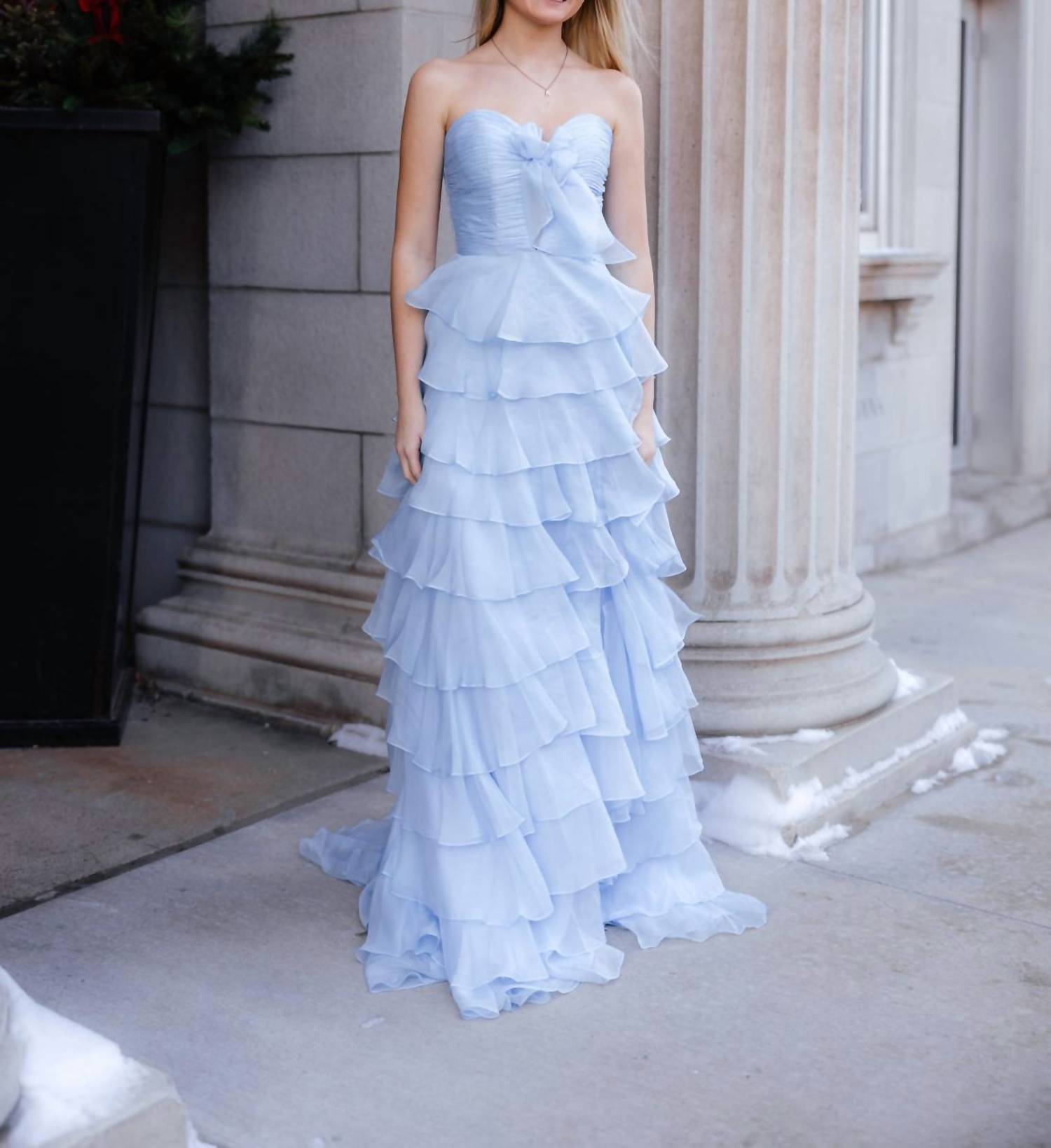 Sherri Hill Women's Prom Dress in light blue - women's dress - alternate view