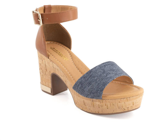 Andrea - Women's Heeled Denim Sandal