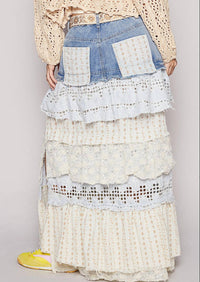 Pol - Bluebell Boho Maxi Skirt