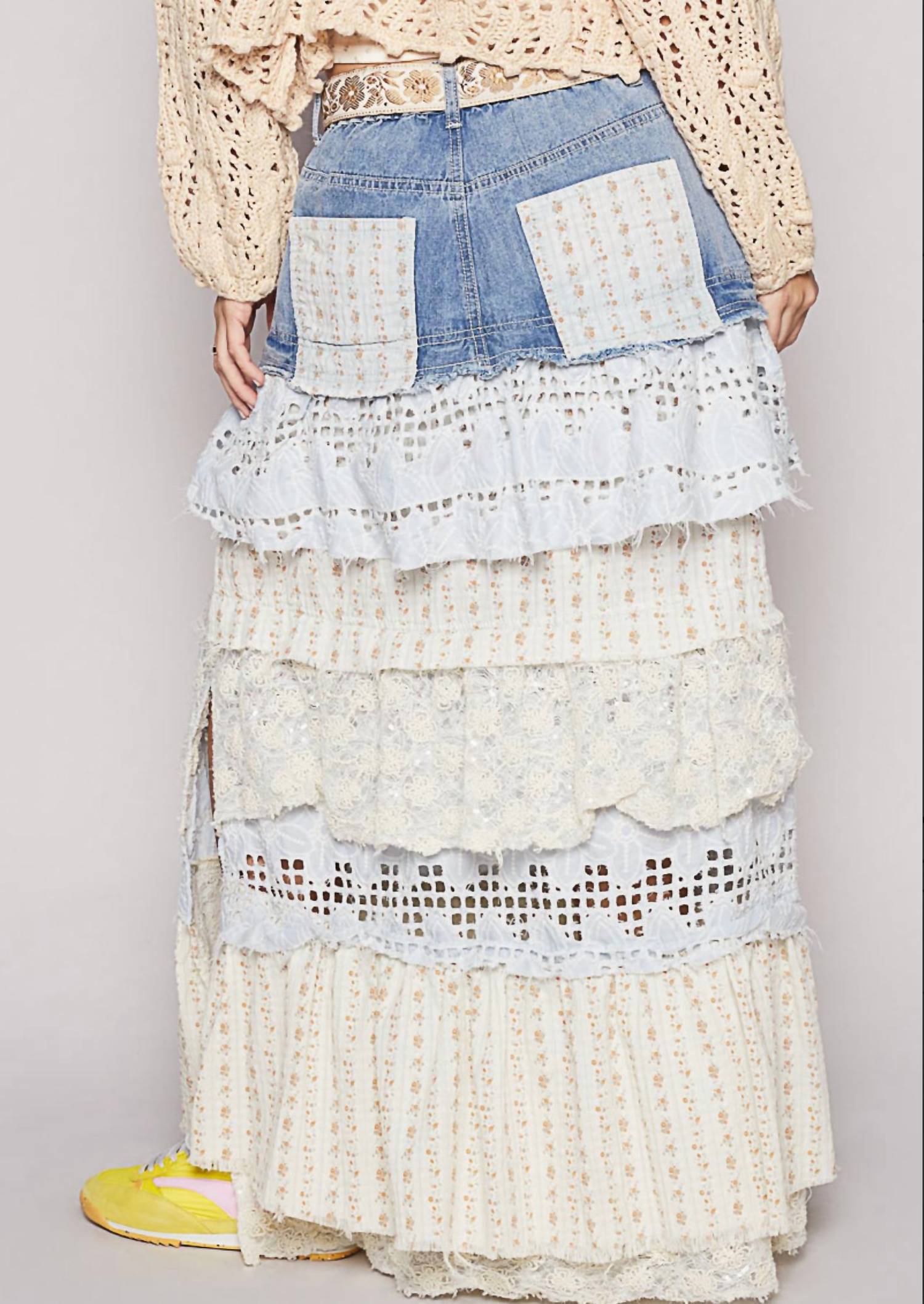 Pol - Bluebell Boho Maxi Skirt