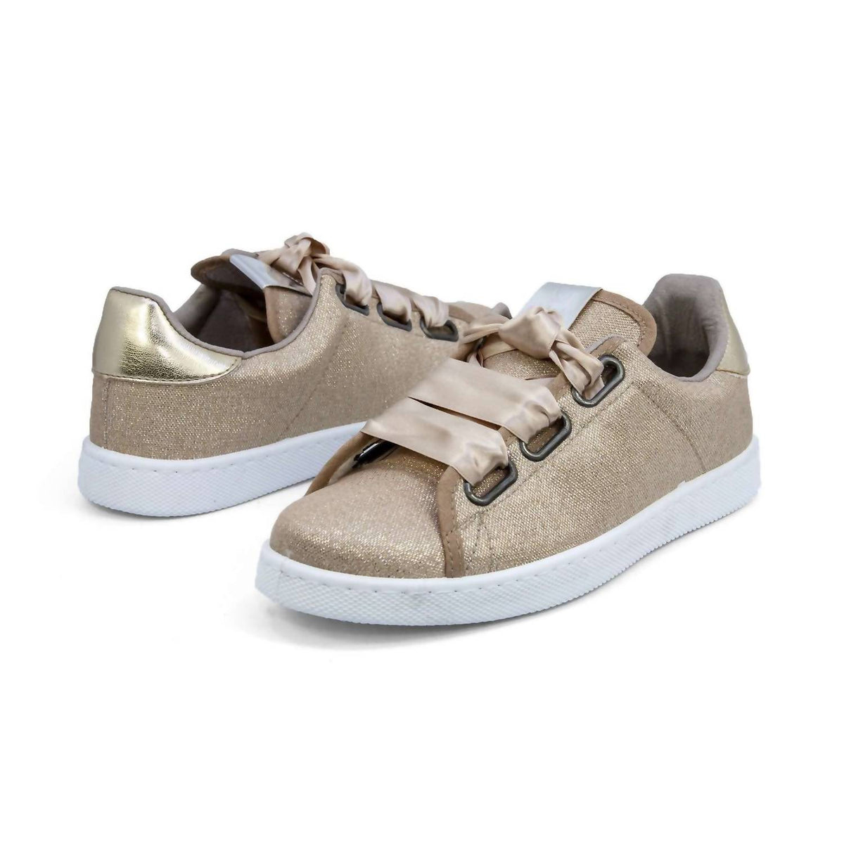 Victoria - Women's Satin Ribbon Lace-up Sneakers