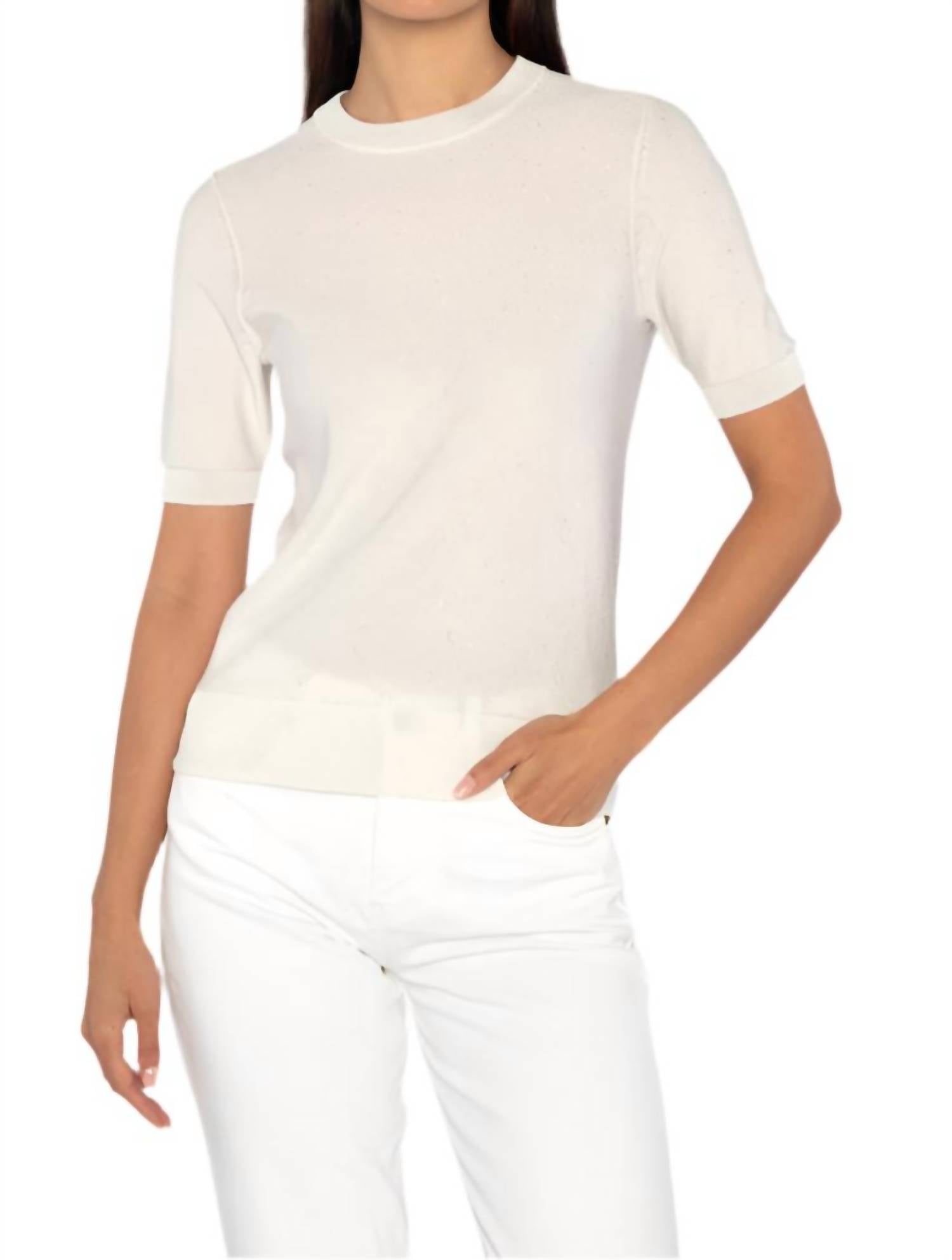 Kinross - Sequin Short Sleeve Crew Top