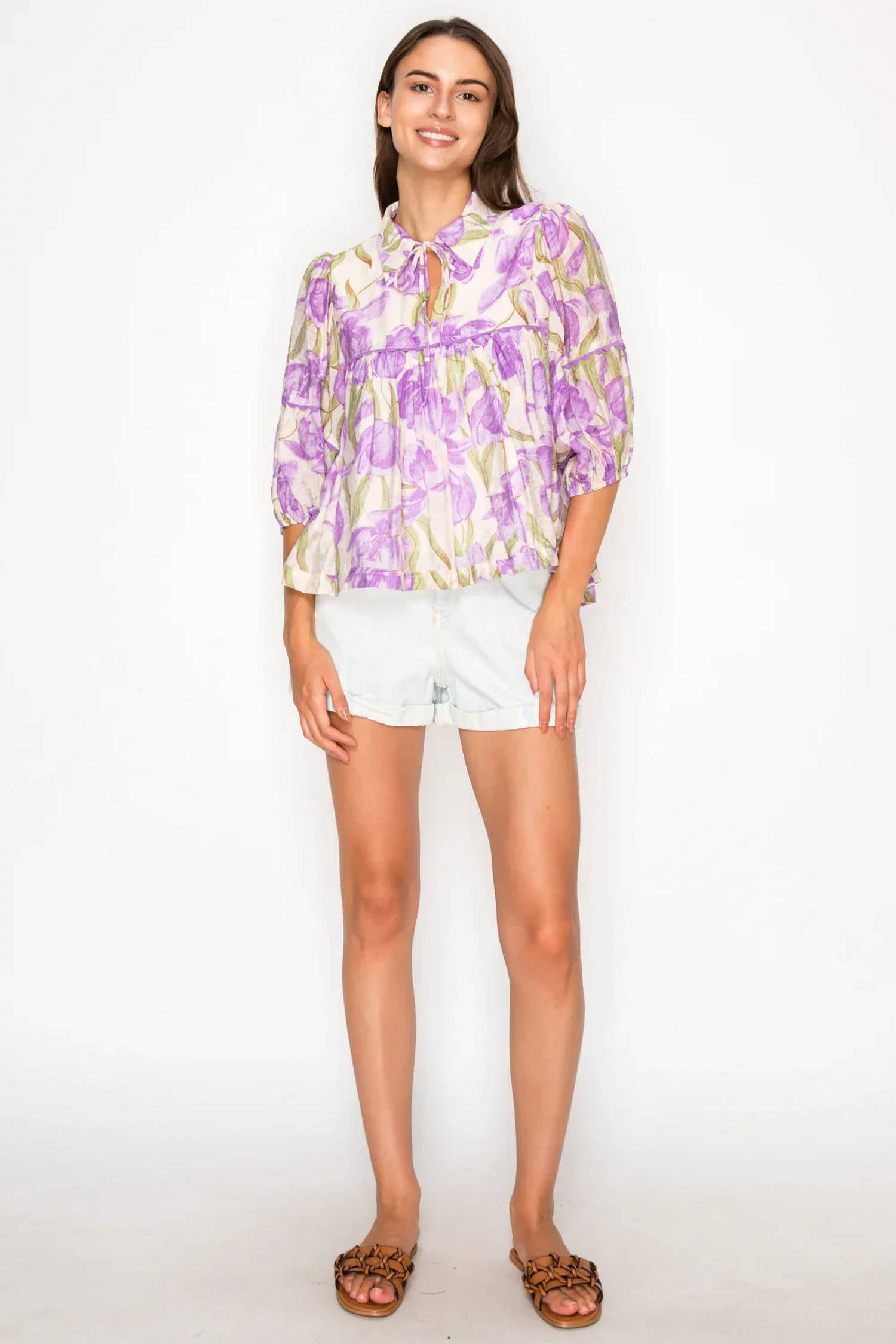 Meet Me In Santorini - Aphrodite's Garden Blouse