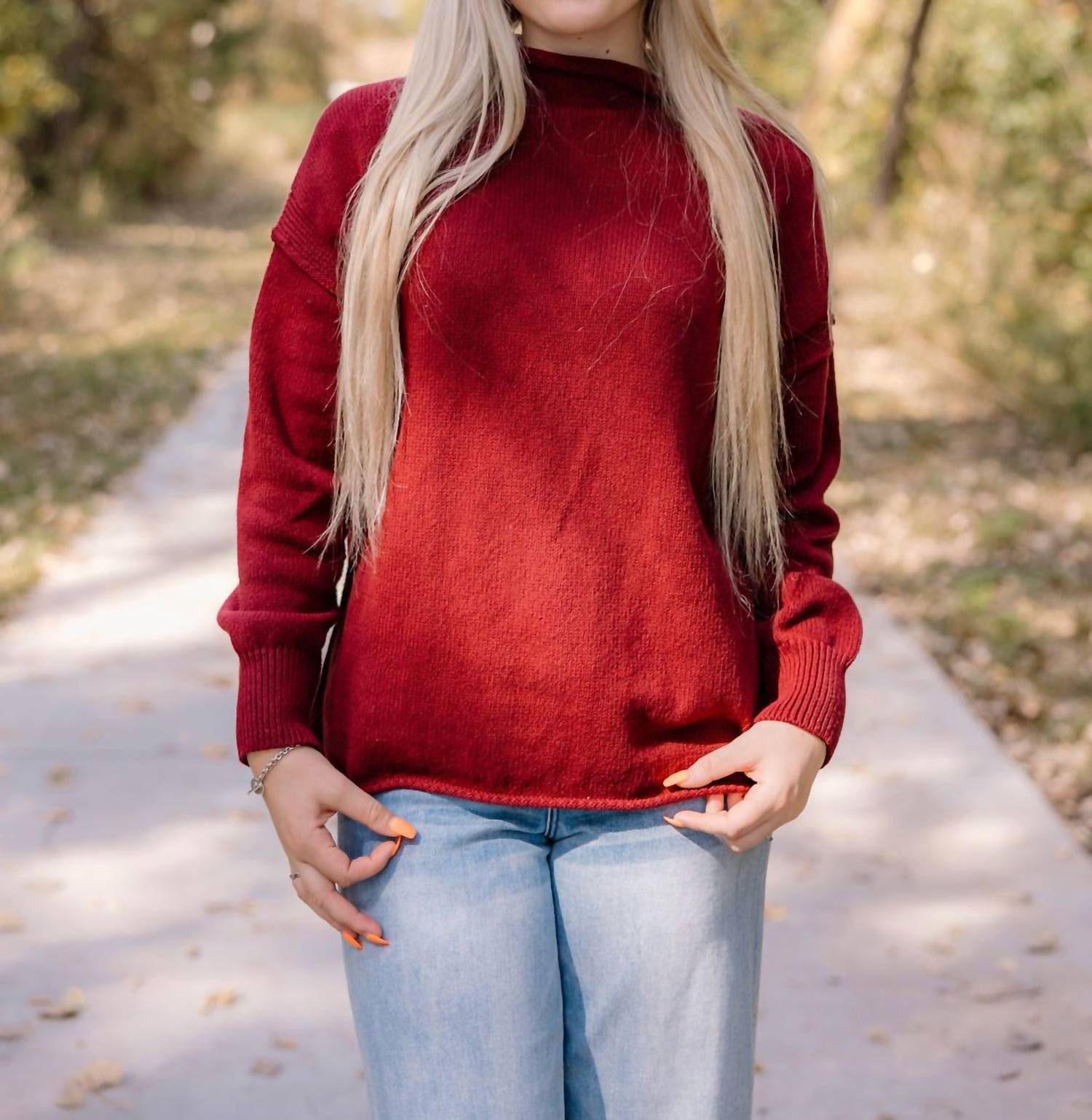 Free People Torres Roll Neck Sweater in dionysus - women's sweater