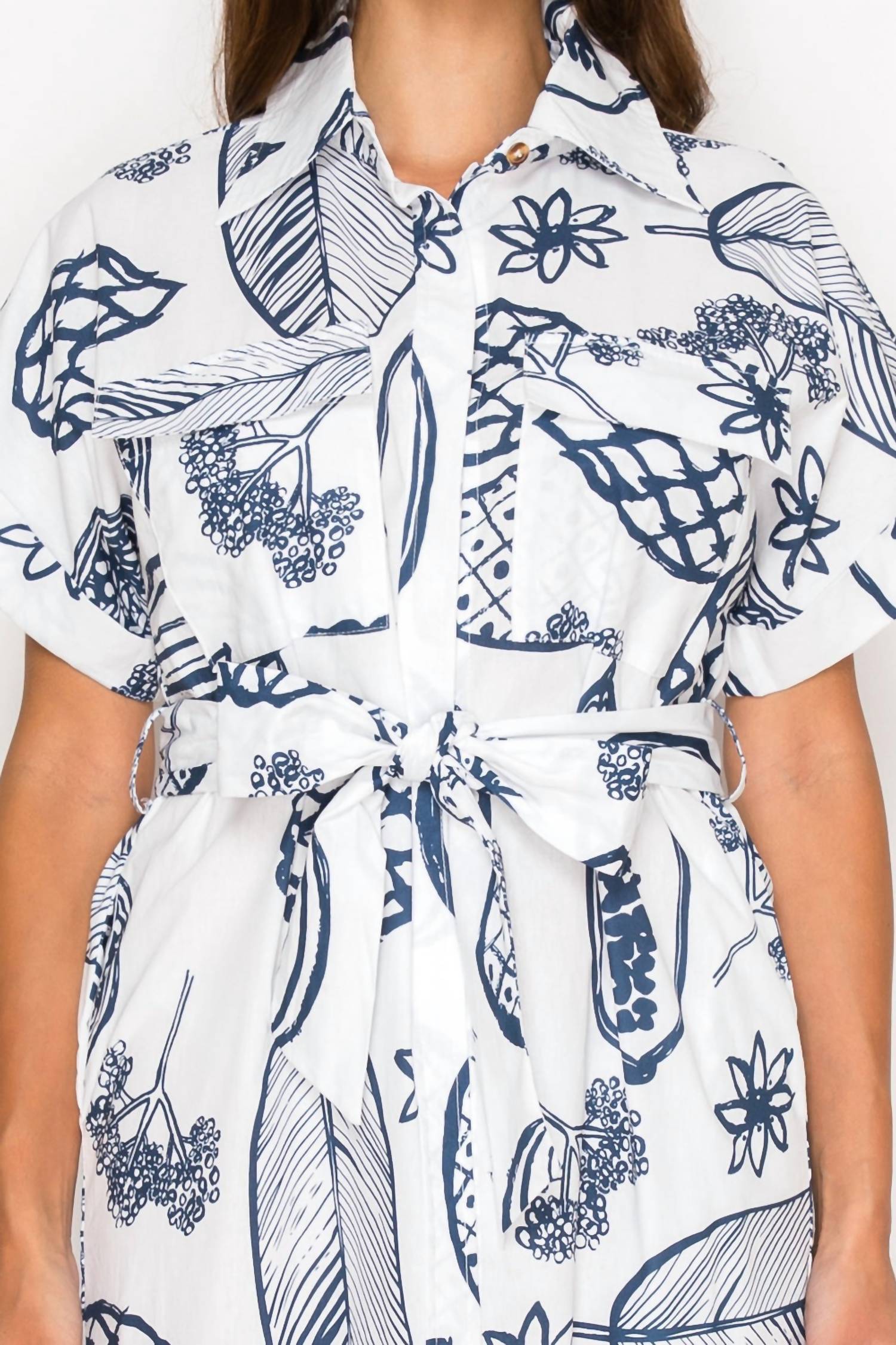 Meet Me In Santorini - Fruit Delight Shirt Dress