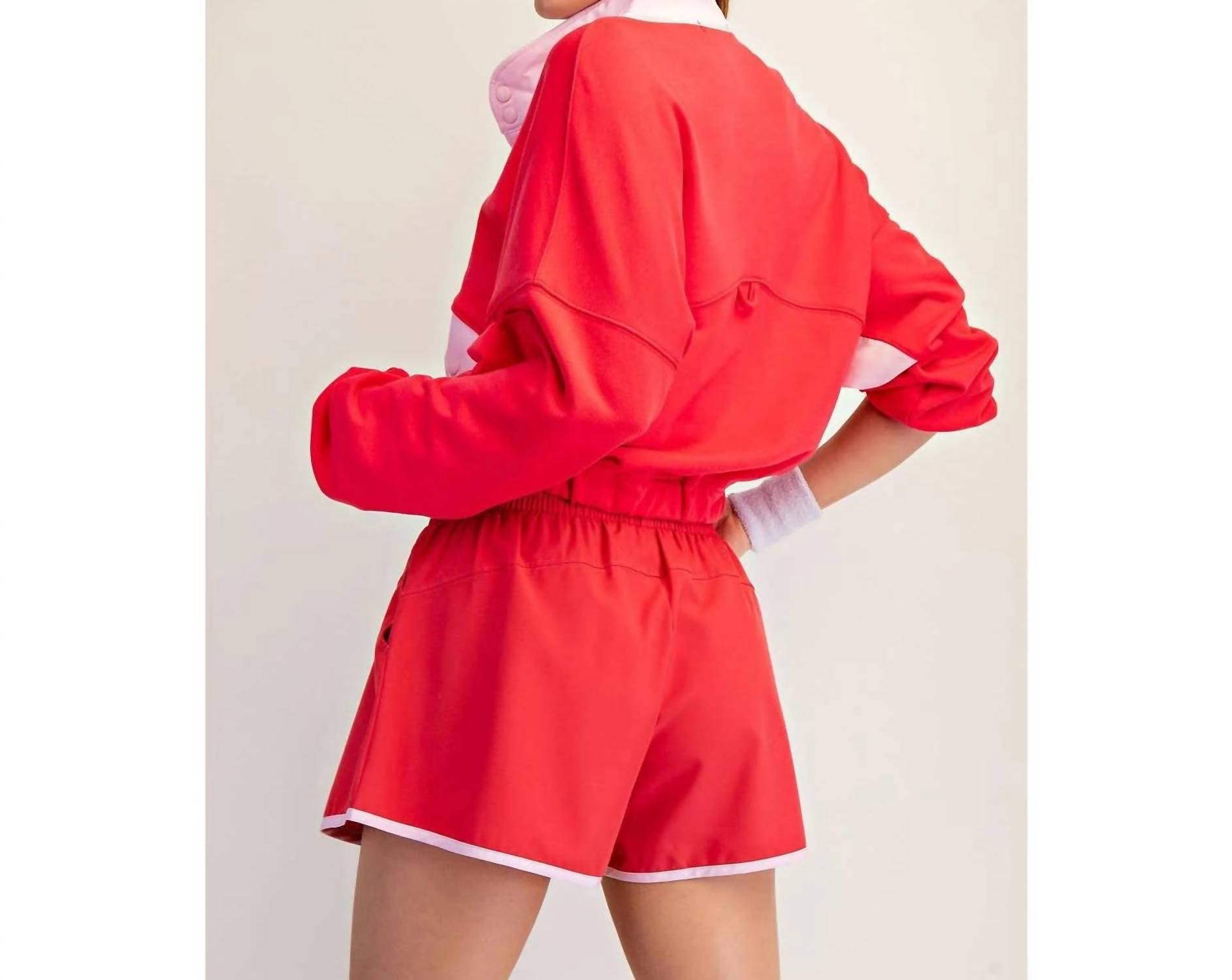 Rae Mode - Color Contrast Top And Pants Set