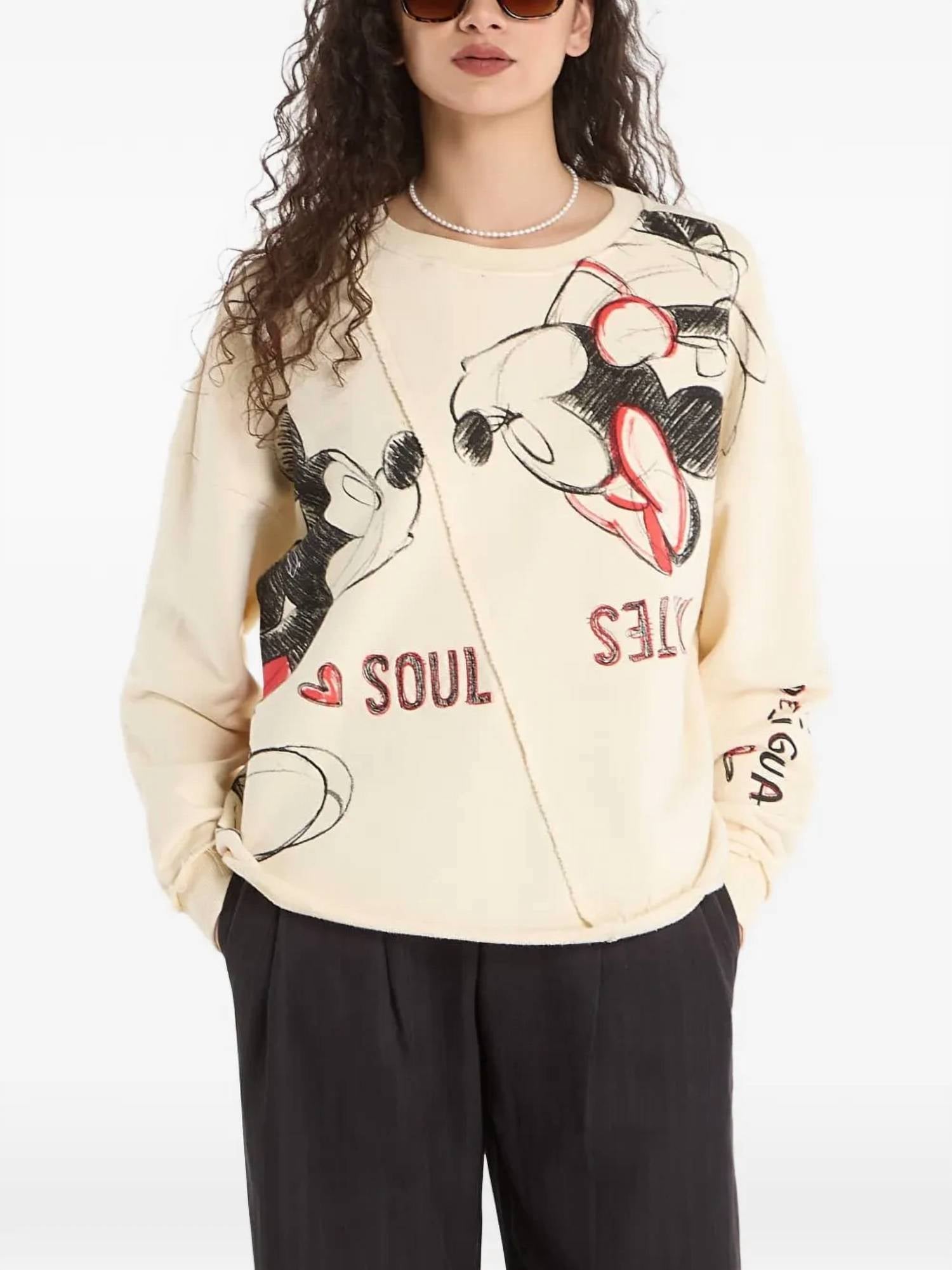 Desigual Mickey & Minnie Mouse Sweatshirt in multicolor - women's top