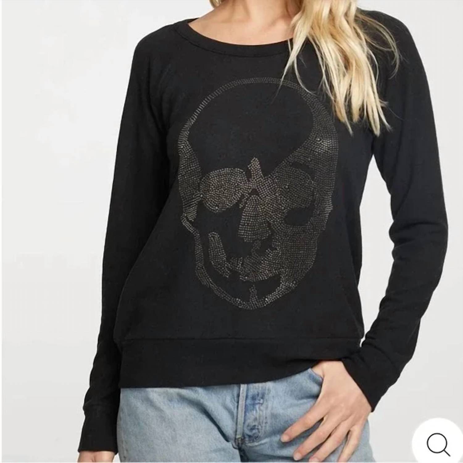 Chaser - Diamond Skull Pullover Long Sleeve Tee