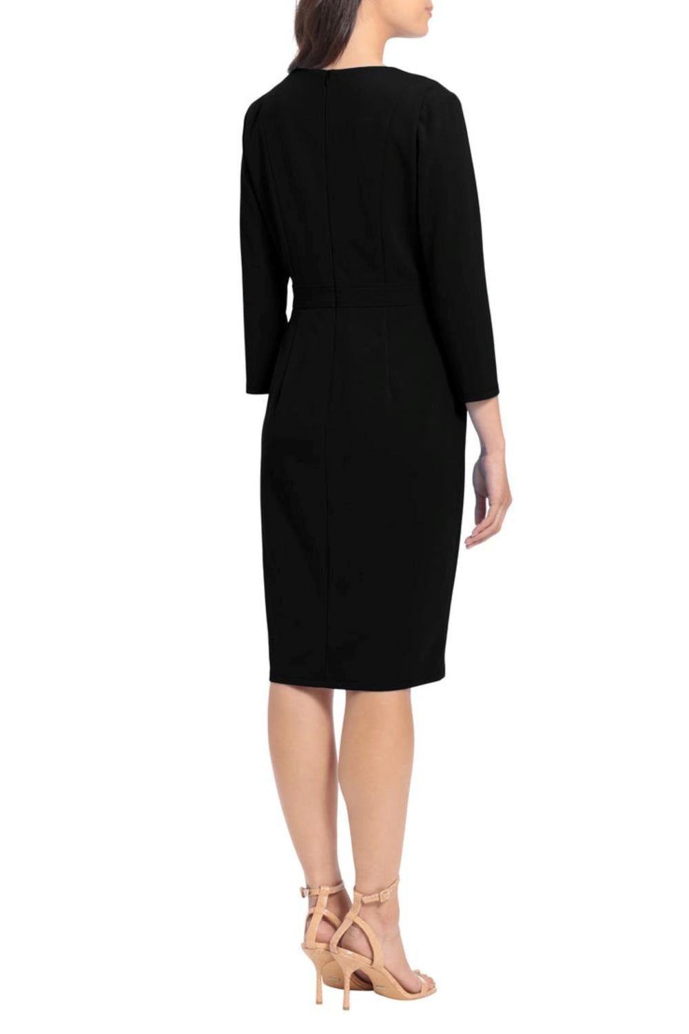 London Times - Quarter Sleeve Button Waist Sheath Dress