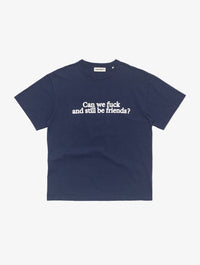 Carne Bollente Unisex Short Sleeve Graphic Tee in navy - men's t-shirt - detail view