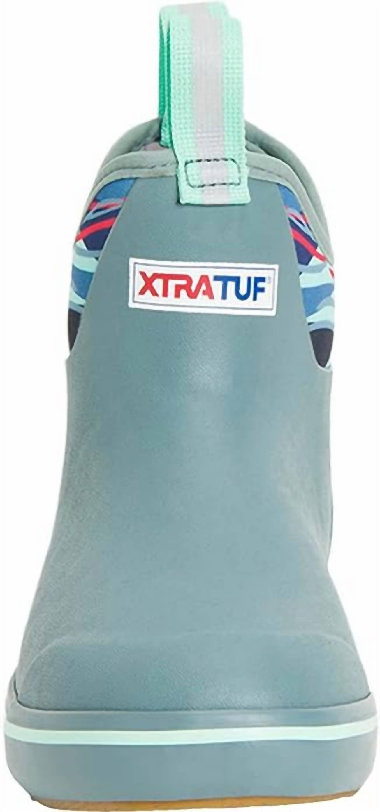 XTRATUF Women's Ankle Deck Boot in trooper blue beach glass - women's shoe - detail view