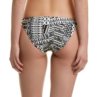 L*SPACE Low Down Bikini Bottom in ivory coast black - women's swimwear - detail view