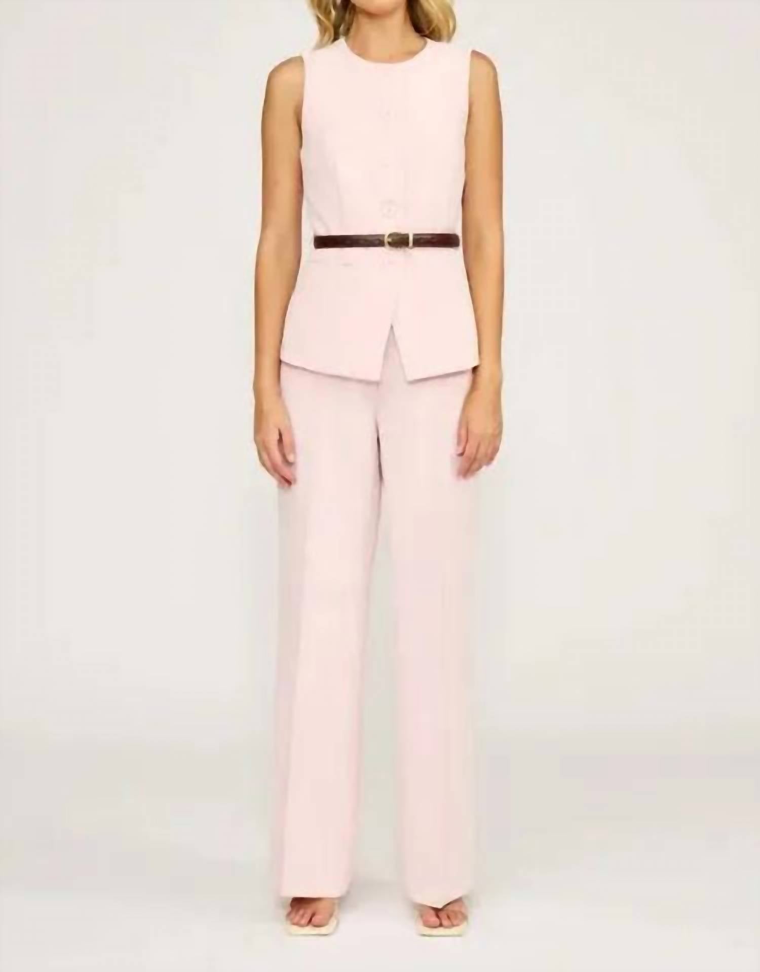 LUCY PARIS Anna Belted Vest in pink - women's tank top