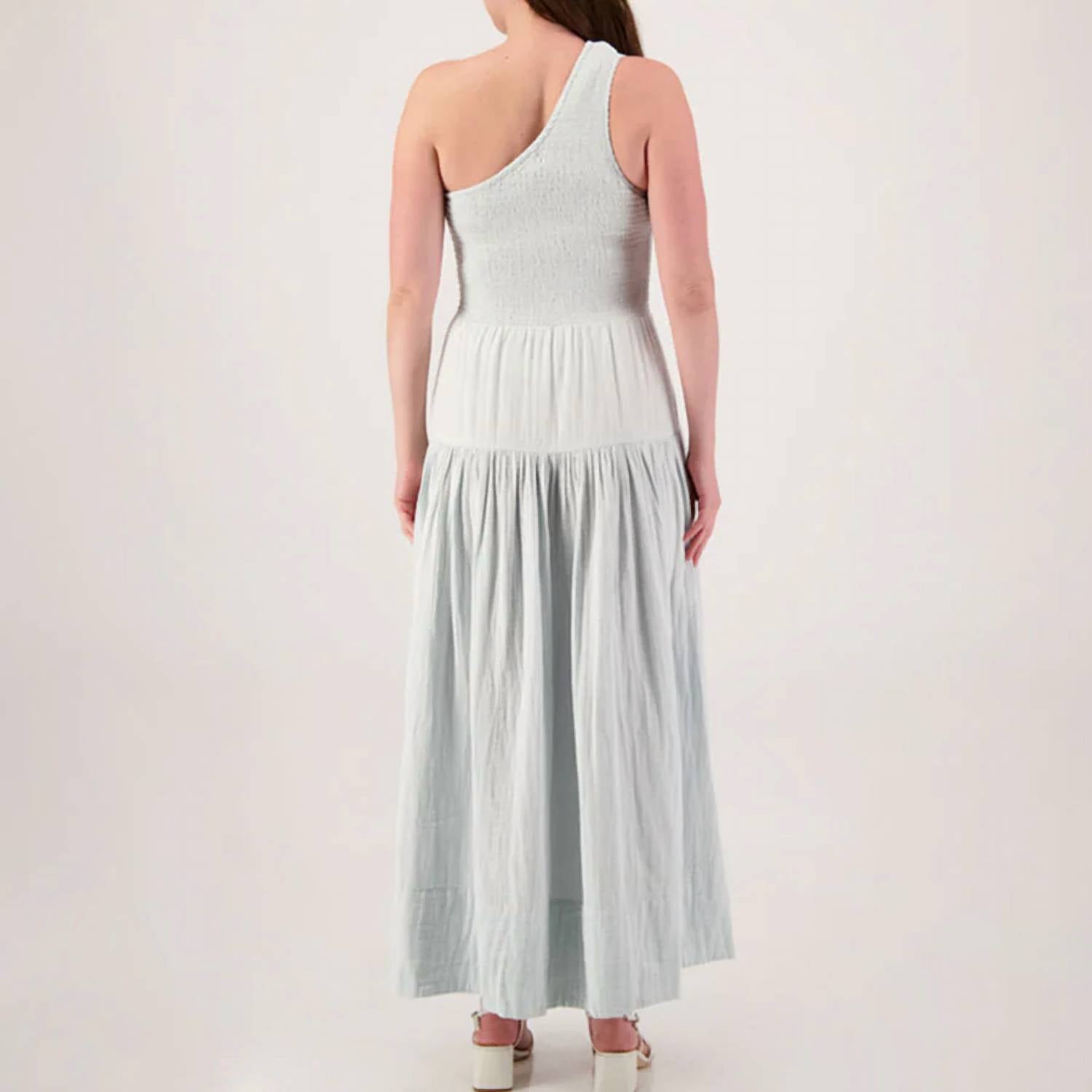 Elan - One Shoulder Smocked Maxi Dress