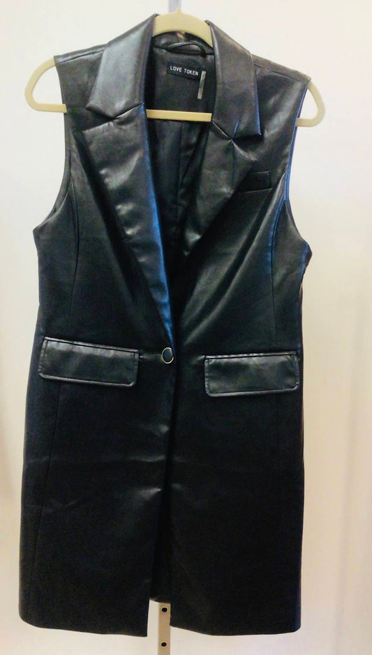 Love Token - Long faux leather vest