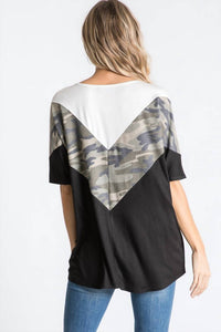 Heimish Usa - Camo Color Block Top