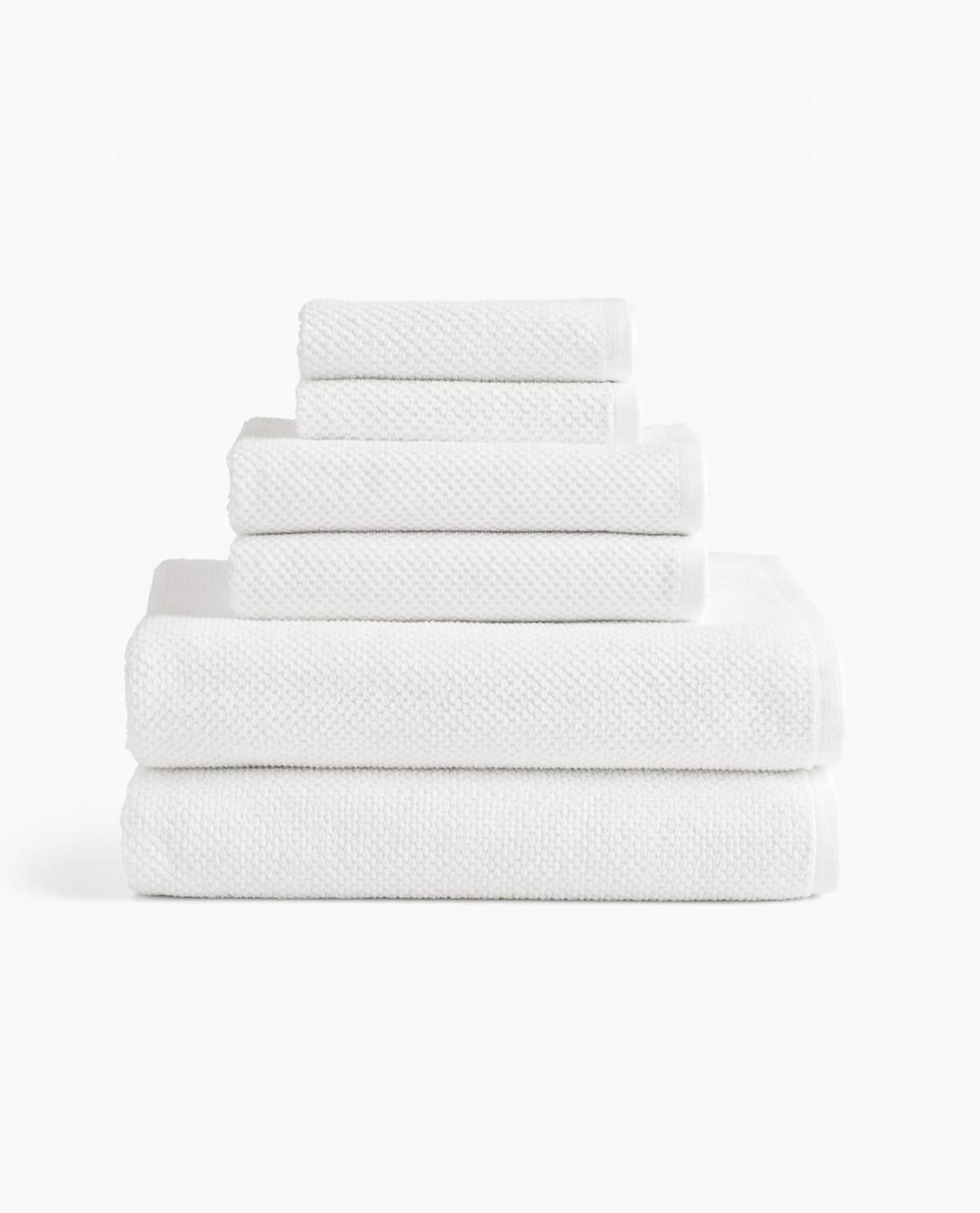Under The Canopy - Textured Organic Cotton 6-piece Bath Towel Set