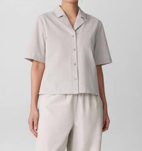Eileen Fisher - Notch Collar Short Sleeve Shirt