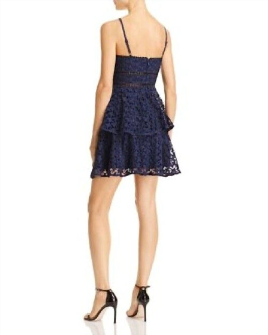 Aqua - LACE STARS TIERED STRAPPY MINI DRESS