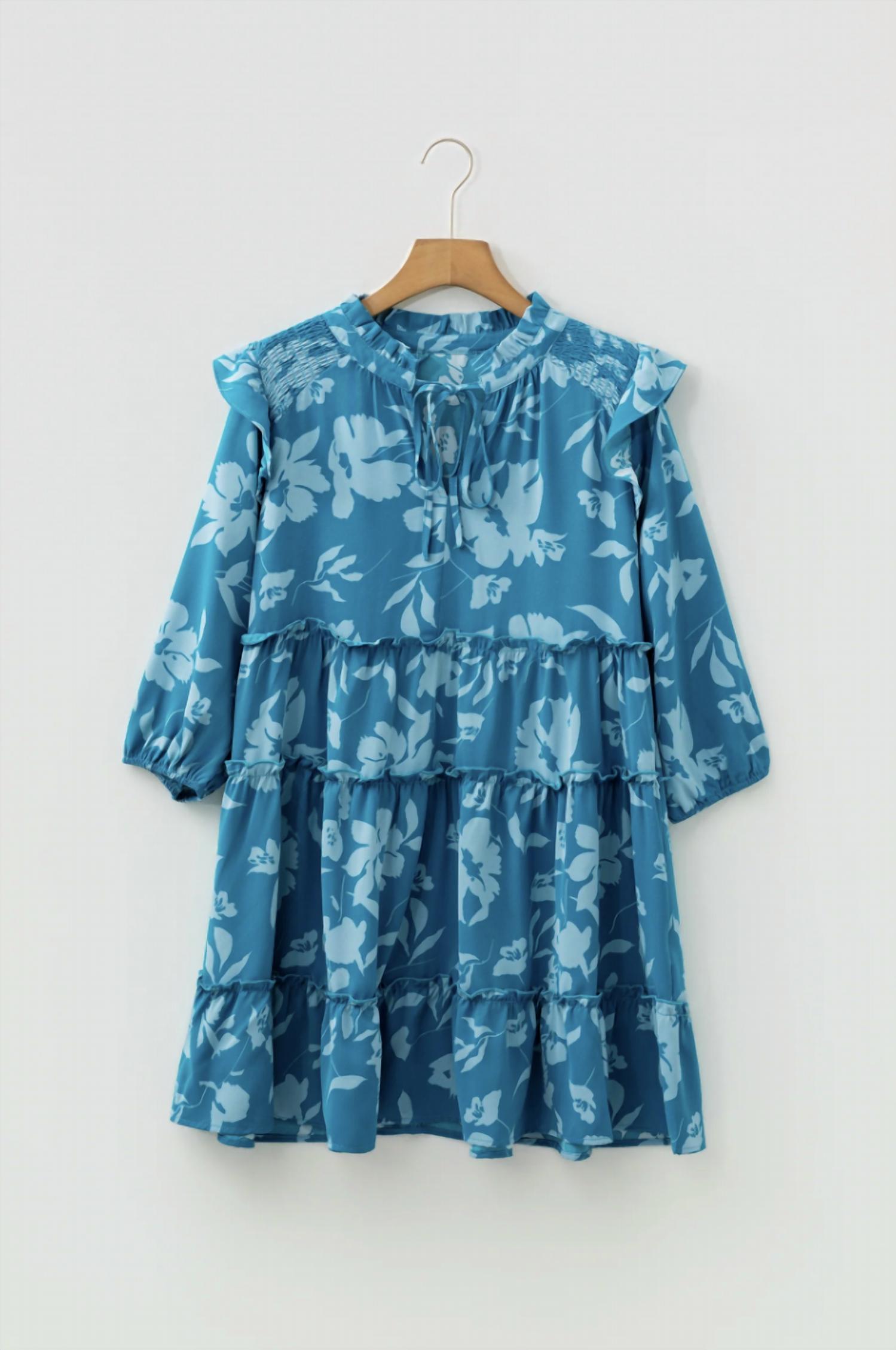 Umgee - Half Tiered Ruffle Mini Dress