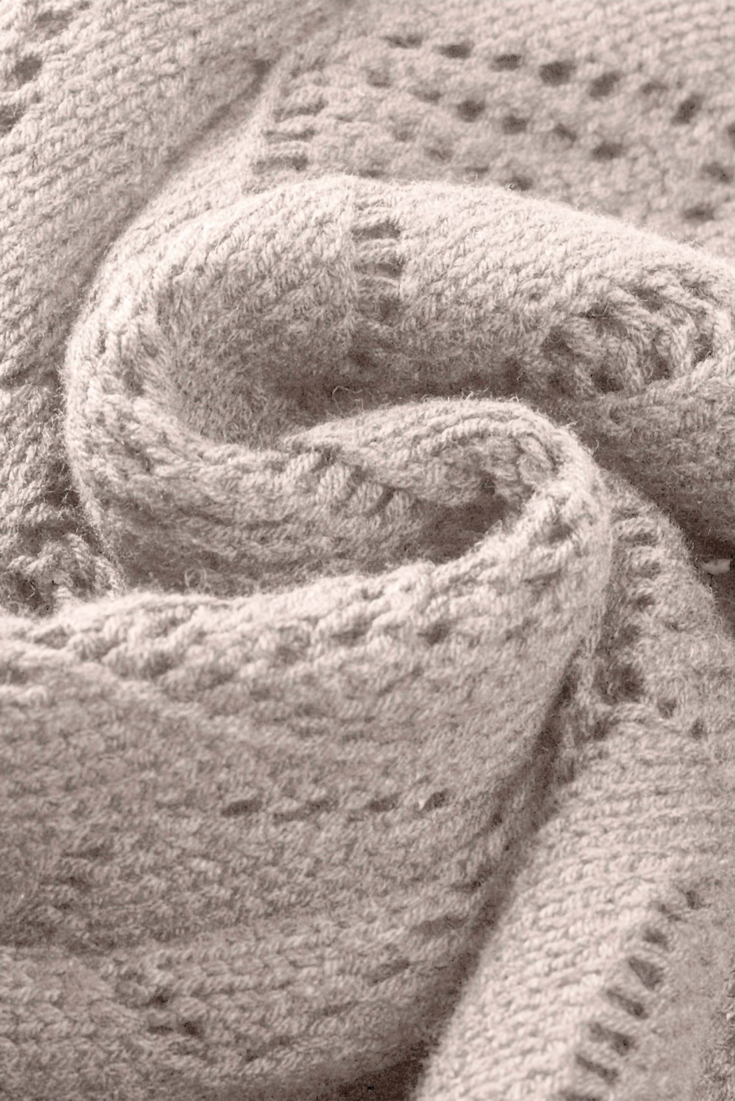 Threaded Pear - Mckenzie Hollow-out Openwork Knit Cardigan