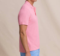 SOUTHERN TIDE Skipjack Polo Shirt in pale rosette pink - men's shirt - detail view