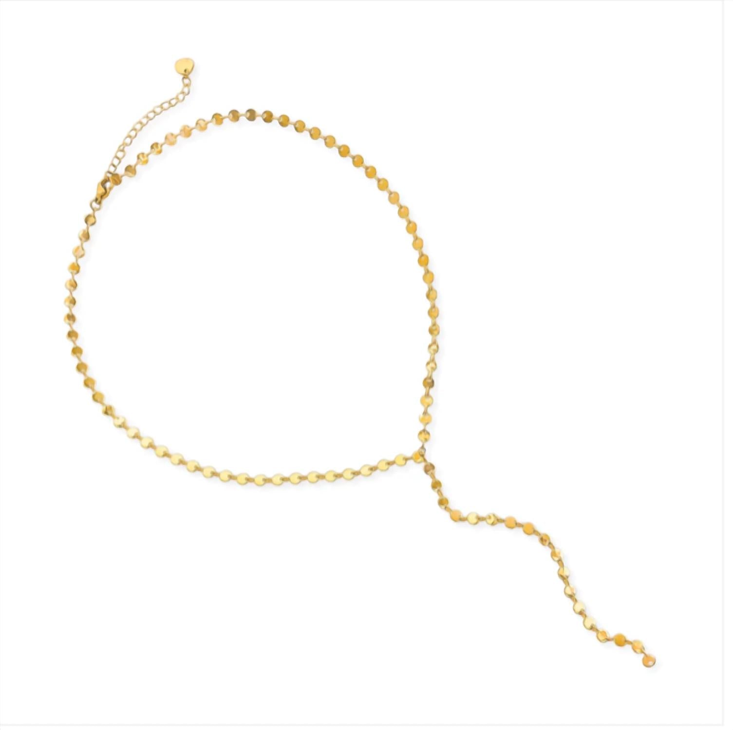 Omg Blings - Women's Flat Circle Lariat Necklace